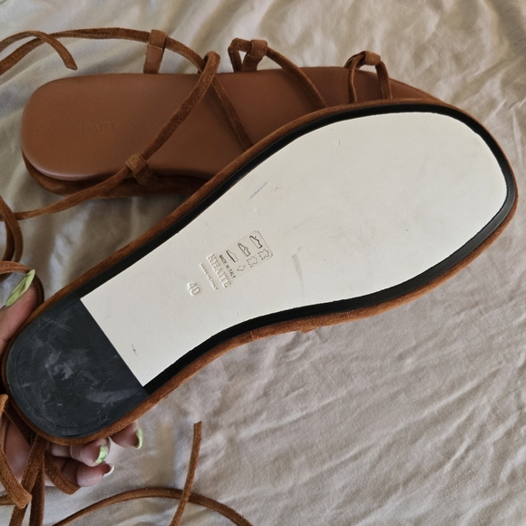 Khaite Alba Suede Ankle-Tie Gladiator Sandals - Picture 10 of 12